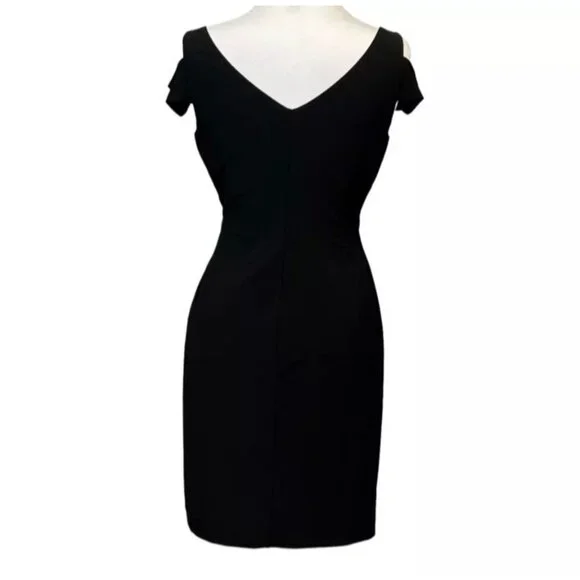 Ralph Lauren, Dress, Cocktail  Black Dress Ruched Waist Size 4 - Picture 7 of 7